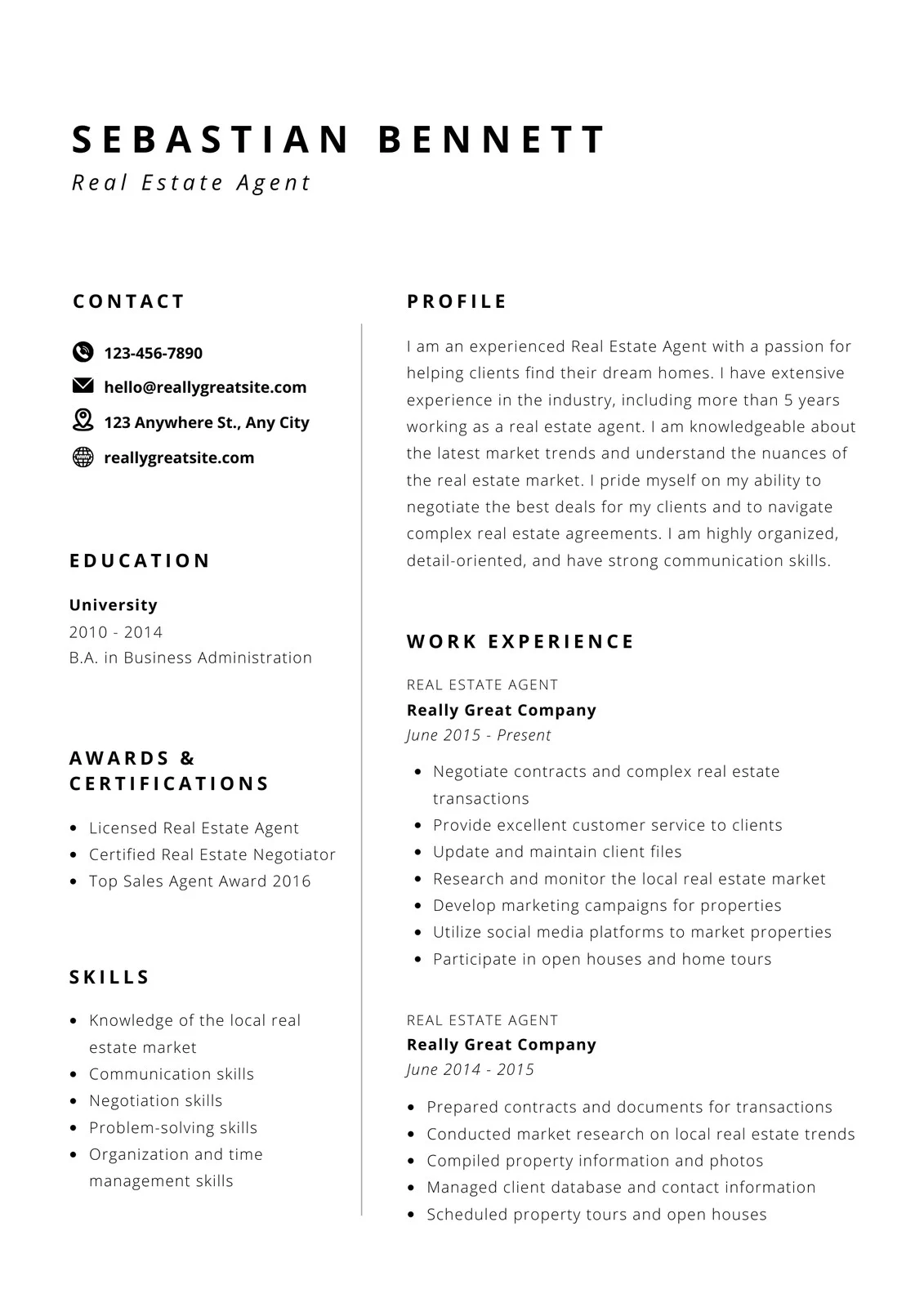 Minimalist CV Template