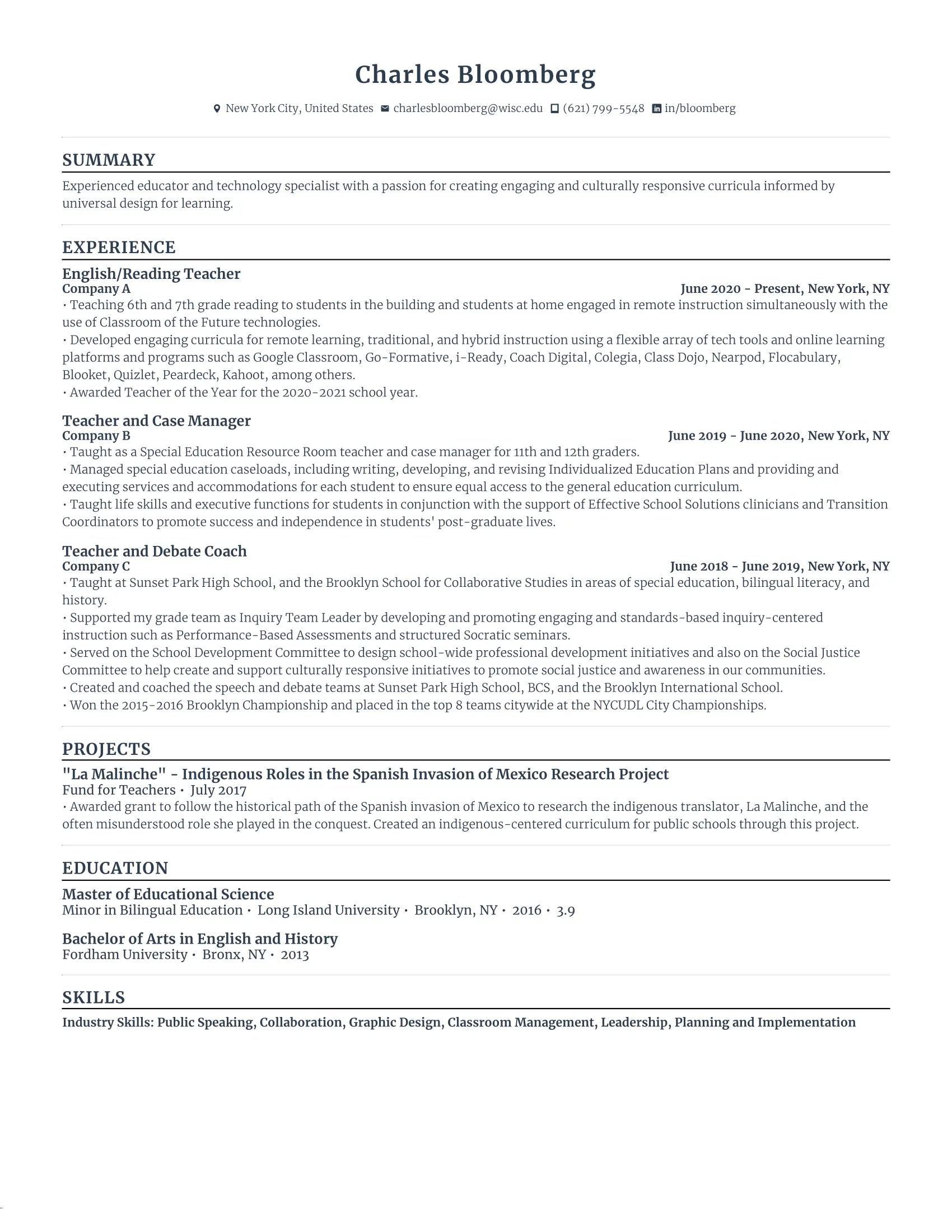 Tech Resume Template